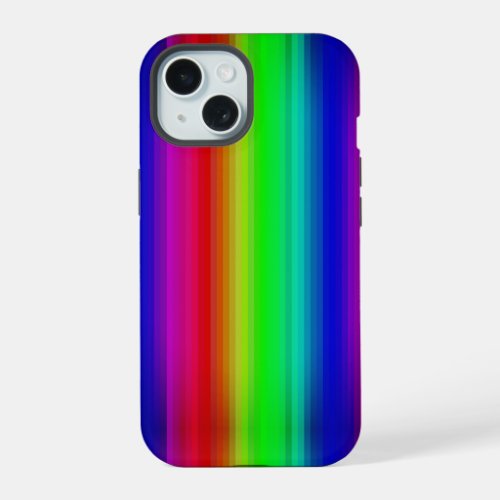 Vivid Rainbow Paint Stripe Line Pattern iPhone 15 Case