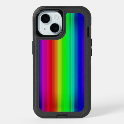 Vivid Rainbow Paint Stripe Line Pattern iPhone 15 Case
