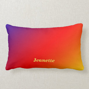 Vivid Rainbow Personalized Name Lumbar Pillow