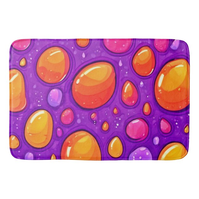 Vivid Raindrop Cartoon Art Bath Mat (Front)