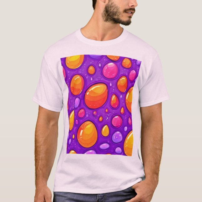 Vivid Raindrop Cartoon Art T-Shirt (Front)