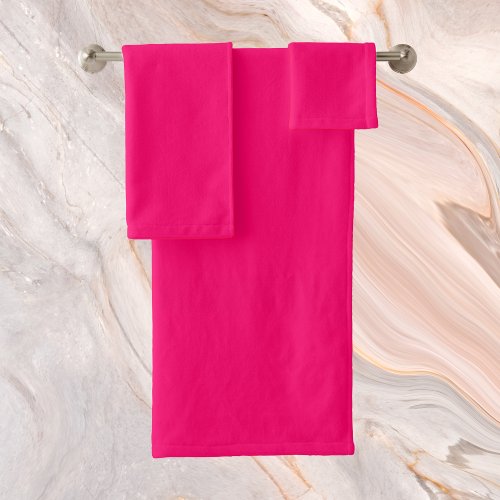 Vivid Raspberry Solid Color Bath Towel Set