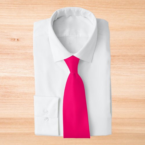 Vivid Raspberry Solid Color Neck Tie