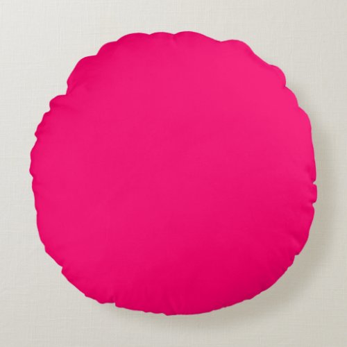 Vivid Raspberry Solid Color Round Pillow