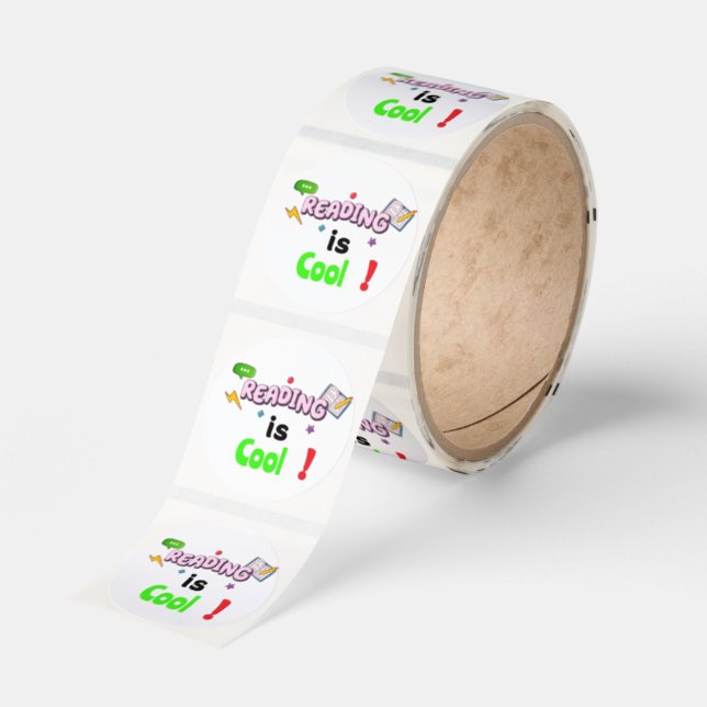 Vivid "Reading is Cool!" Educational Sticker Roll (Roll)