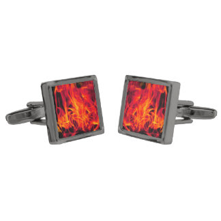 Vivid Real Fire Flames Cufflinks
