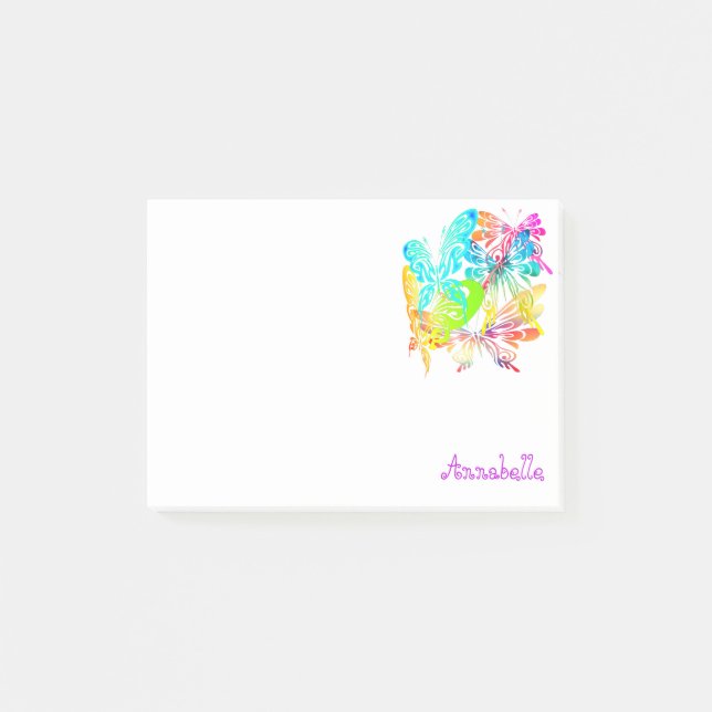 Vivid Realm of Rainbow  Morpho  Butterflies Post-it Notes (Front)