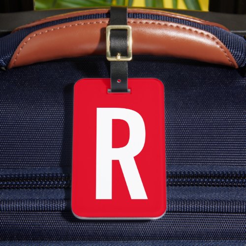 Vivid red custom monogram travel luggage tags