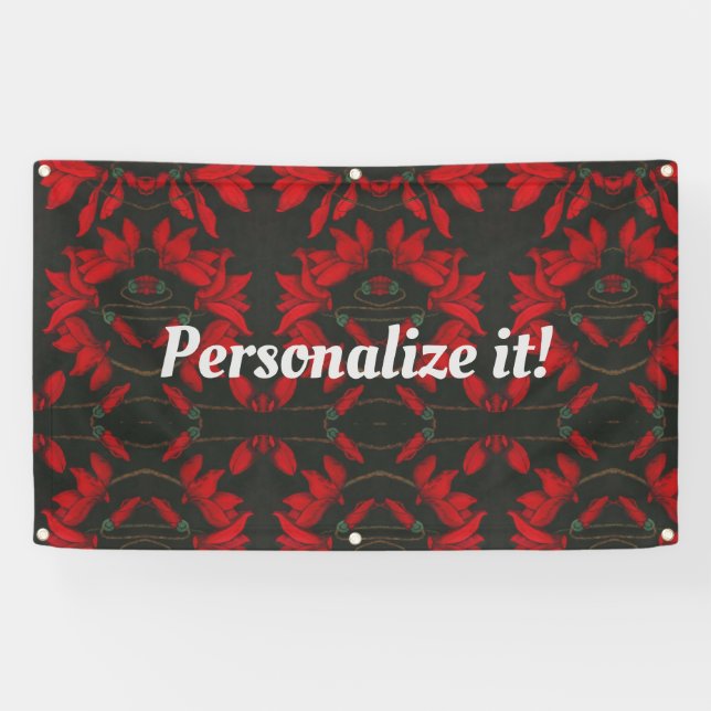 Vivid red Cyclamen on a dark black background Banner (Horizontal)