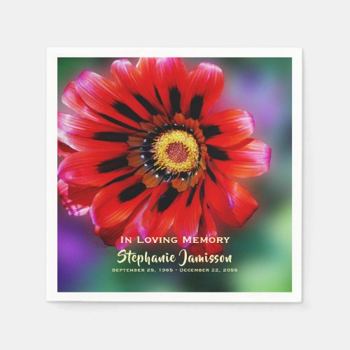 Vivid Red Flower Gazania Celebration of Life Paper