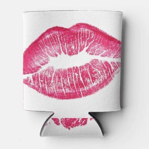 Vivid Red Lips Isolated Illustration Can Cooler