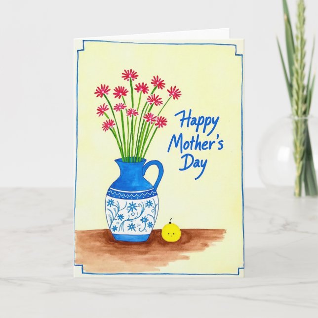 Vivid Red Mothers Day Card (Front)