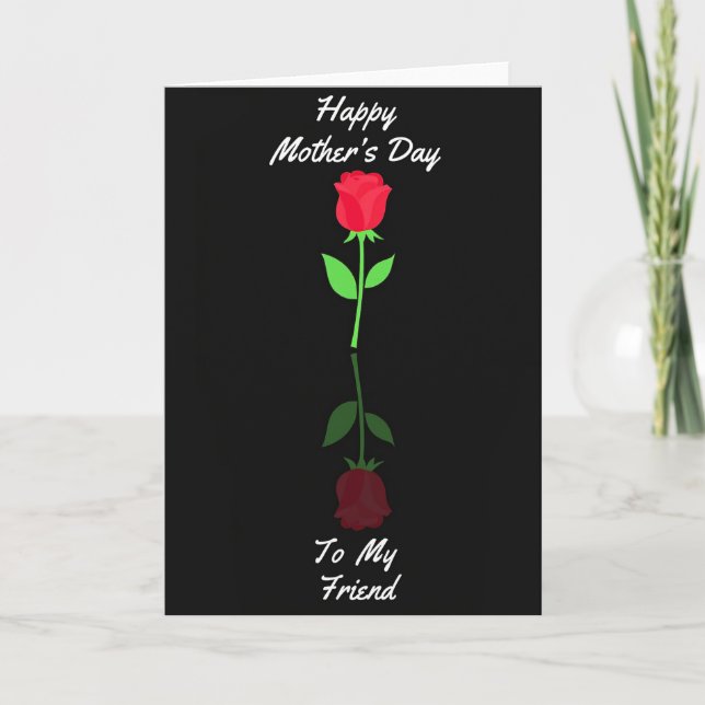 Vivid Red Mothers Day Floral Card (Front)