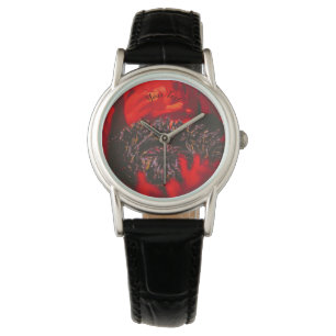 Vivid Red Poppy Stamen  Watch