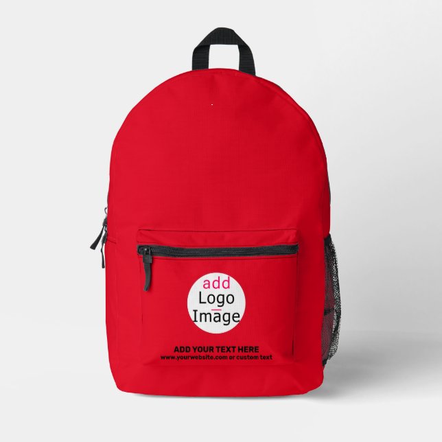Vivid Red Professional Business Brand Custom Printed Backpack (Front)