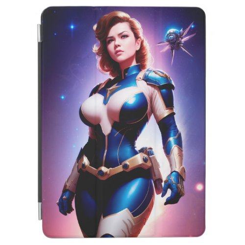 Vivid Retro 50s Female Sci Fi Space Ranger iPad Air Cover
