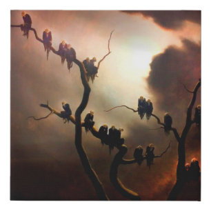 Vivid Retro - Ghosts in a Tree Faux Canvas Print
