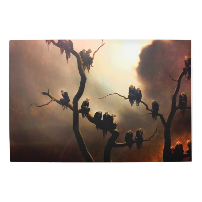 Vivid Retro - Ghosts in a Tree Metal Print (Front)