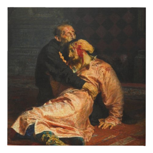 Vivid Retro _ Ivan the Terrible and His Son Ivan Faux Canvas Print