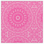 Vivid Rose Pink Mandala Pattern Fabric