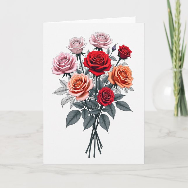 Vivid Roses Mothers Day Card (Front)
