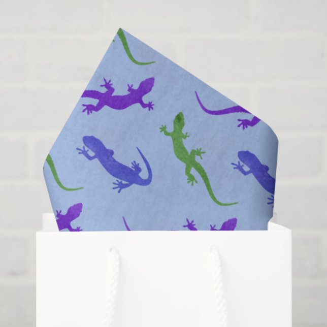 Vivid Salamander Silhouette in Blue Tissue Paper (Gift Bag)