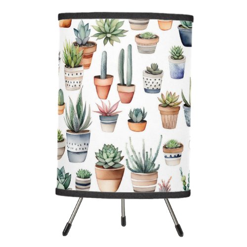 Vivid Shades Succulents II Tripod Lamp