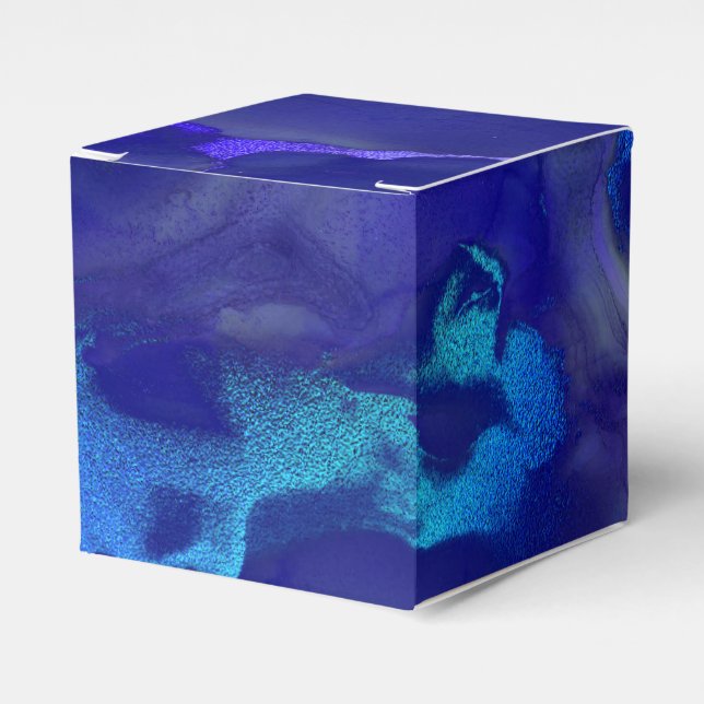 Vivid Shimmering Ink Splash Favor Boxes (Front Side)