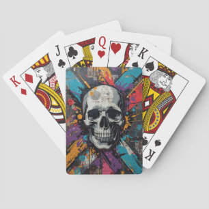 Vivid skull Urban Graffiti Poker Cards