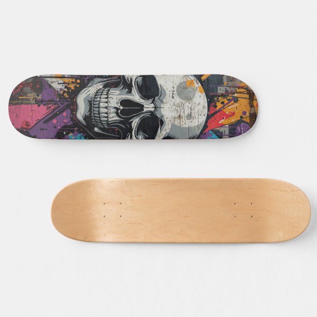 Vivid skull Urban Graffiti Skateboard (Horz)
