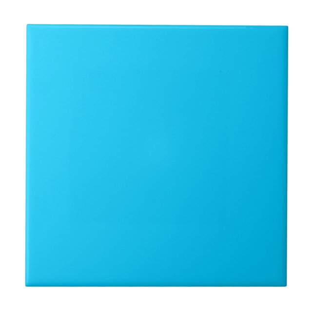 Vivid Sky Blue Solid Color Ceramic Tile (Front)