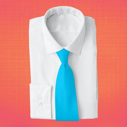 Vivid Sky Blue Solid Color Neck Tie