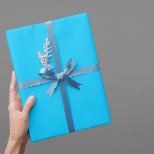 Vivid Sky Blue Solid Color Wrapping Paper
