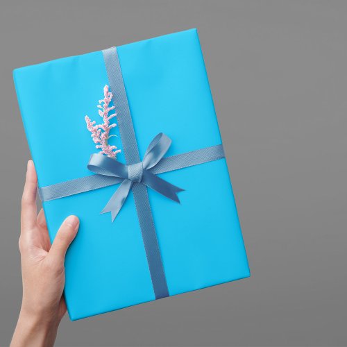 Vivid Sky Blue Solid Color Wrapping Paper
