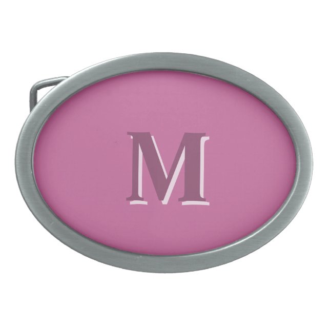 vivid solid pink monogram, belt buckle (Front)