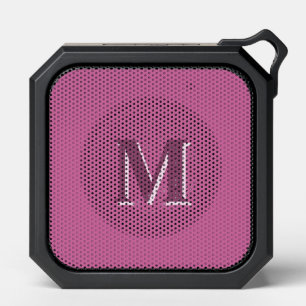 vivid solid pink monogram, bluetooth speaker