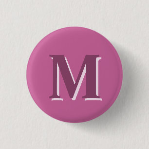 vivid solid pink monogram, button