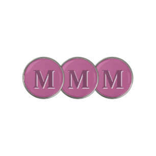 vivid solid pink monogram, golf ball marker