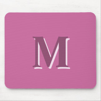 vivid solid pink monogram mouse pad