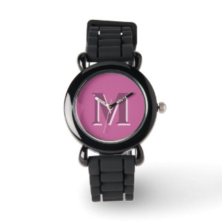 vivid solid pink monogram, watch