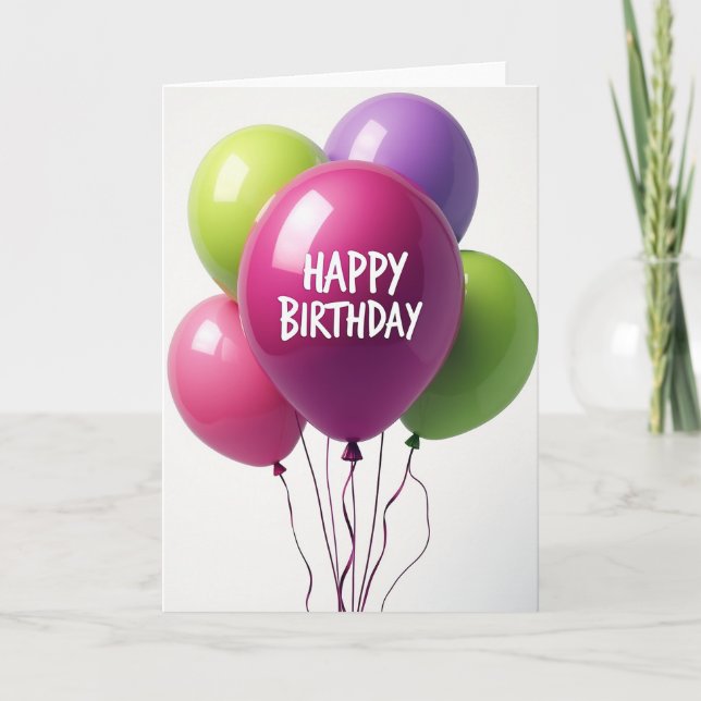 Vivid Sphere Birthday Card (Front)
