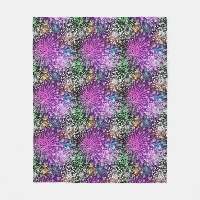 Vivid Spotty Pattern Fleece Blanket (Front)