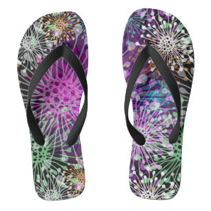 Vivid Spotty Pattern Flip Flops