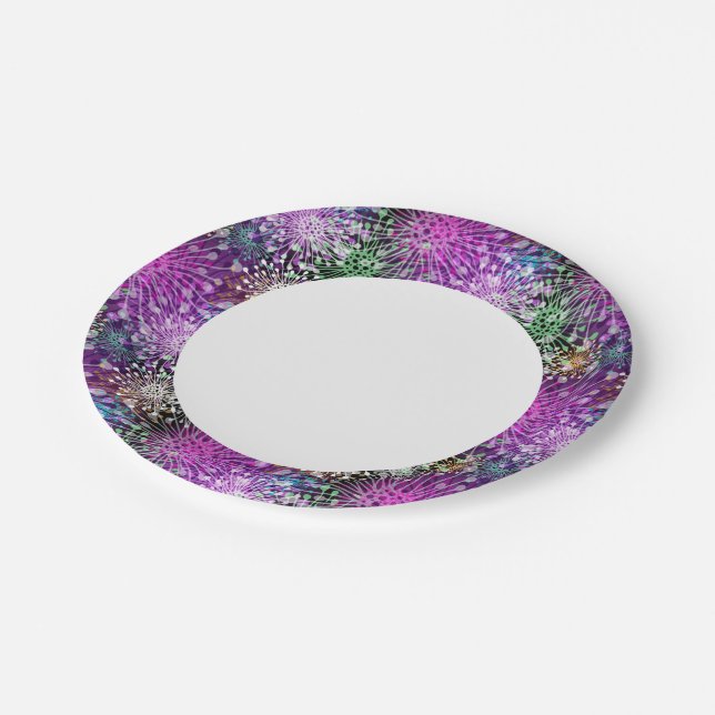 Vivid Spotty Pattern Paper Plates (Angled)