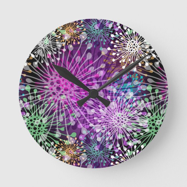Vivid Spotty Pattern Round Clock (Front)