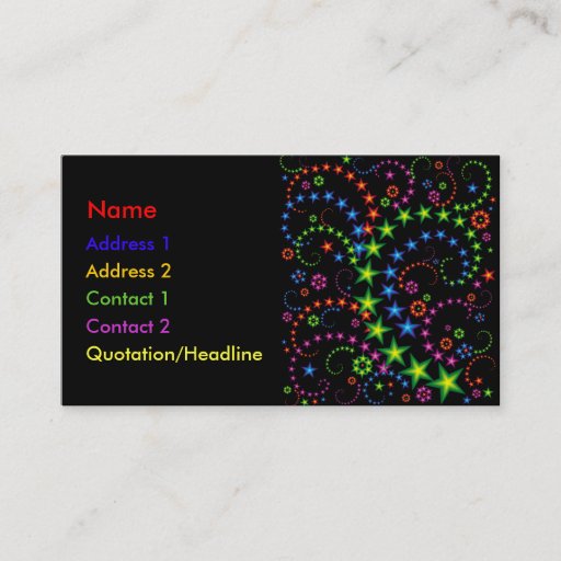 Customizable vivid star composition business card template