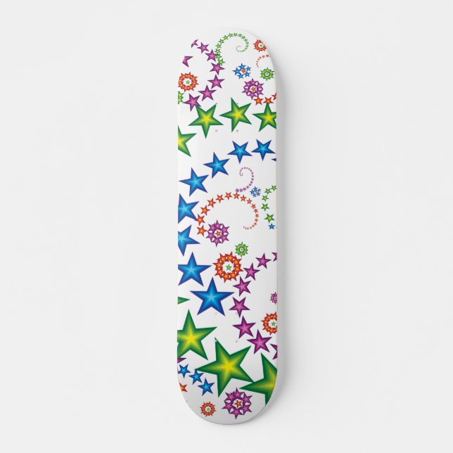 vivid stars_2 on wood skateboard deck (Front)