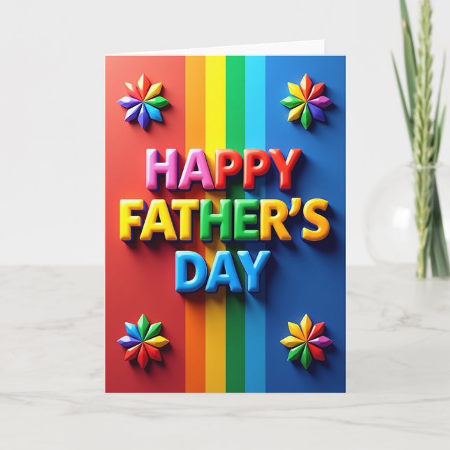 Vivid Stripes Fathers Day Card (Front)