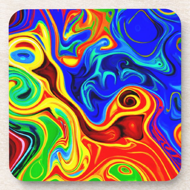 Vivid Style Pattern Beverage Coaster (Front)