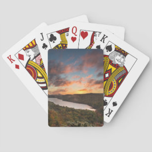 Vivid Sunrise Over Lake Of The Clouds In Autumn Poker Cards